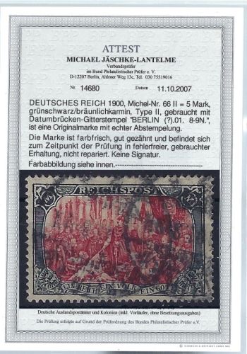 DR Mi 66 II ° mit FA Jächke-L. BPP, ME 500€, einwandfrei