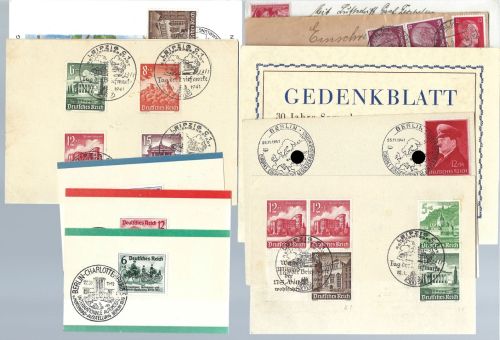 DR 1938-1943, 15 Belege/Karten/Einschreiben, Konvolut