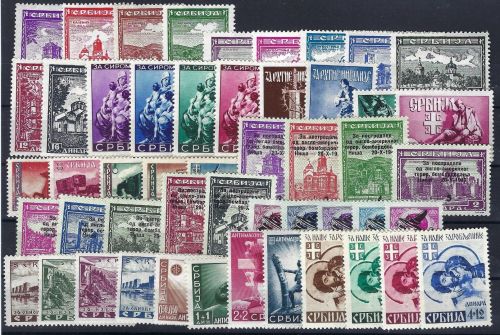 C) D. Bes. Serbien postfrische Partie auf Steckkarte, ME 324€