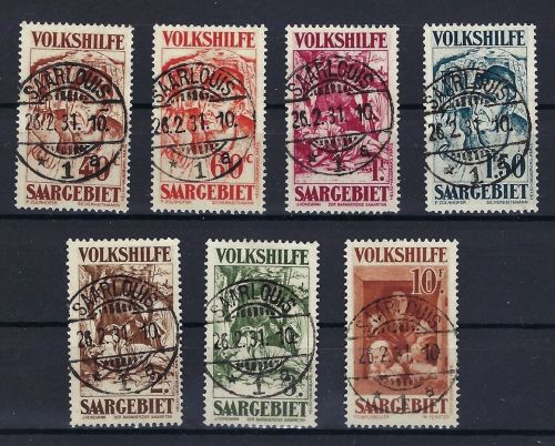 C) Saargebiet Mi 144-150 ° (144-45, 149-50 gp. geigle BPP), ME 650€, Luxus