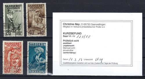 C) Saargebiet Mi 122 - 125 ° einwandfrei, mit KB Ney VP, ME 200€