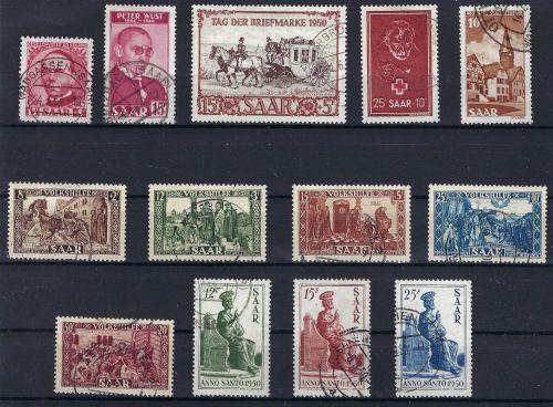 C) Saarland Mi 289-303 °, jede Marke BPP geprüft, ME 1090€