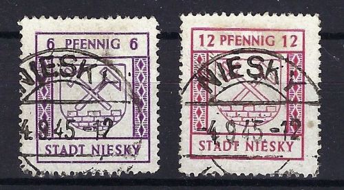 C) Lokalausgaben 1945-50 Niesky Mi 3-4 °, ME 340€