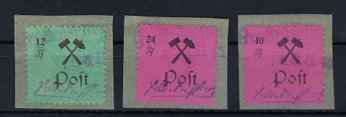 C) Lokalausgaben 1945-50 Großräschen Mi 25-27, Briefstücke, ME 190€