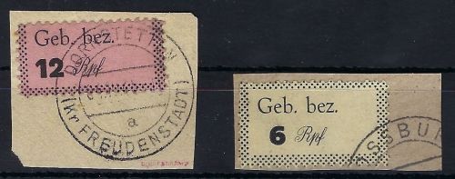 C) Lokalausgaben 1945-50 Freudenstadt Mi 3 - 4 Briefstücke, ME 290€