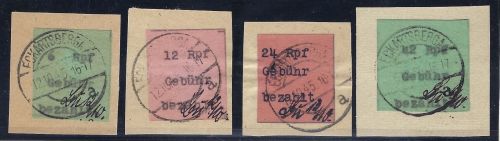 C) Lokalausgaben 1945-50 Eckartsberga Mi 1-4 Briefstücke ME 1.420€