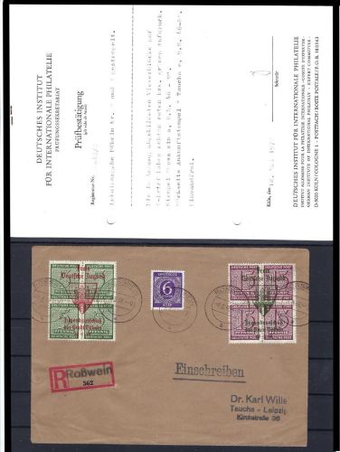 C) Lokalausgaben 1945-50 Döbeln Mi 2-3, Viererblöcke Brief