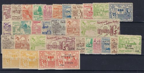 C) Lokalausgaben 1945-50 Cottbus Mi 1-34 ** ME 170€