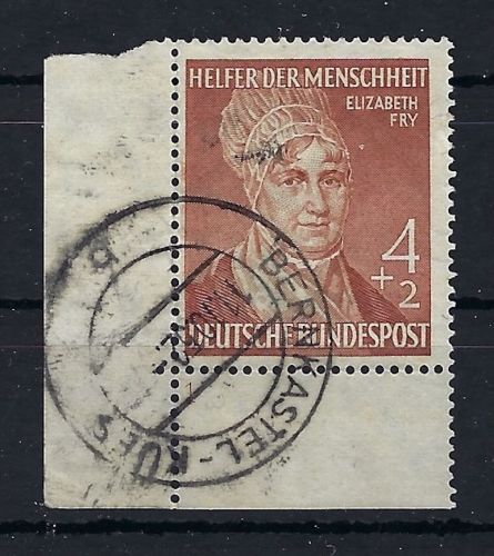 P) Bund Mi 156 ° Eckrand UL mit Formnummer 1