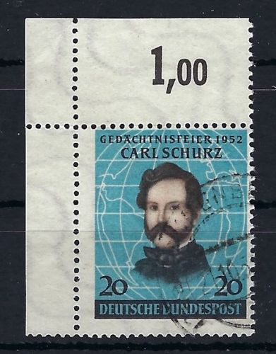 P) Bund Mi 155 ° Eckrand OL