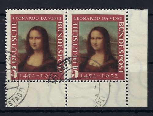 P) Bund Mi 148 I / II ° im Paar, Eckrand UR