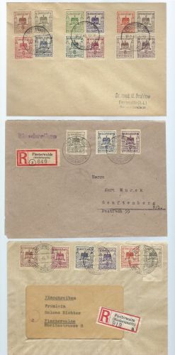 C) Lokalausgaben Finsterwalde Mi 1-12 FDC + 2 R-Briefe