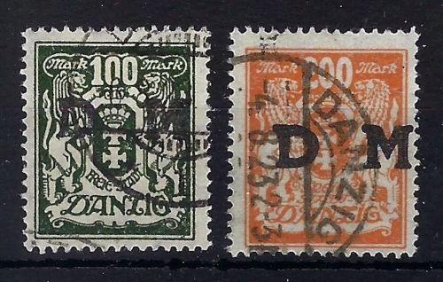 Danzig Mi 37-38 °, ME 590€, je gepr. Dr. Oechsner bPP / Infla Berlin