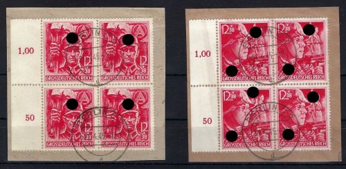 DR Mi 909-910 ° 4er-Block auf Papierunterlage , Gefälligkeitstempel