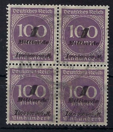 DR Mi 331 b ° 4er-block, ME 144€, gepr. Infla Berlin