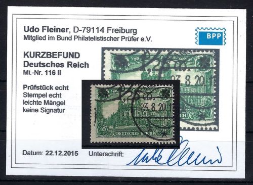 DR Mi 116 II ° , ME 120€, mit KB Fleiner BPP, leichte Mängel