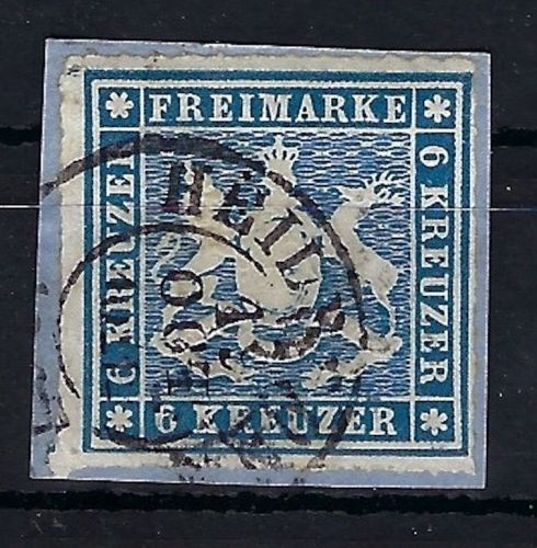 Württemberg Mi 32 c auf Briefstück, ME 300€, tief gepr. Thoma BPP