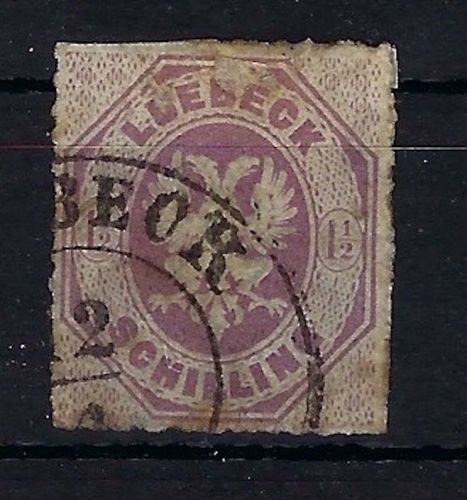 Lübeck Mi 14 °, ME 110€, gep. Flemming BPP, Mängel