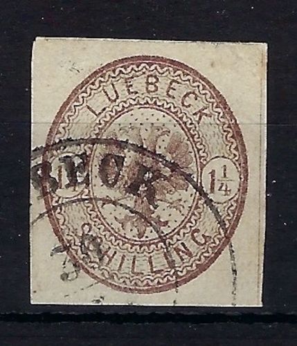 Lübeck Mi 13 b °, ME 80€, gep. Flemming BPP, Luxus Qualität
