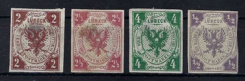 Lübeck Mi Mi 3-6 (*) ohne Gummi, ME 155€, lle gep. Brettl BPP