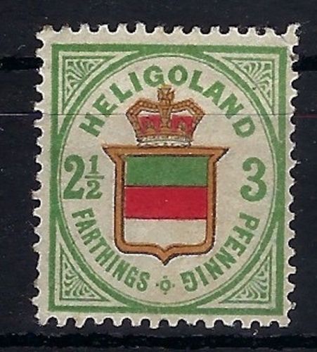 Helgoland Mi 17 a * mit Falzrest, ME 400€, sig. Dr. Derichs, Mängel