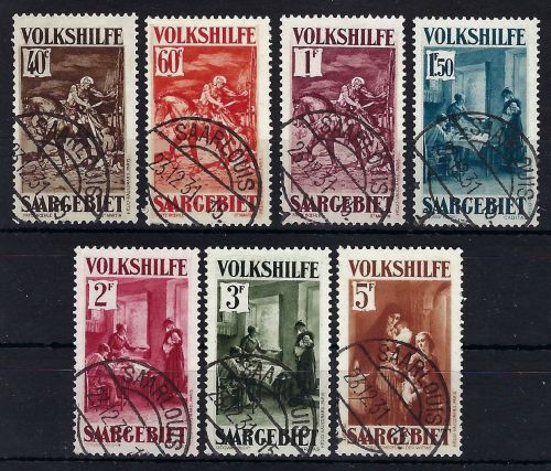 Saargebiet Mi 151-157 einheitlich gest., Luxus, ME 800€, gep. Ney BPP