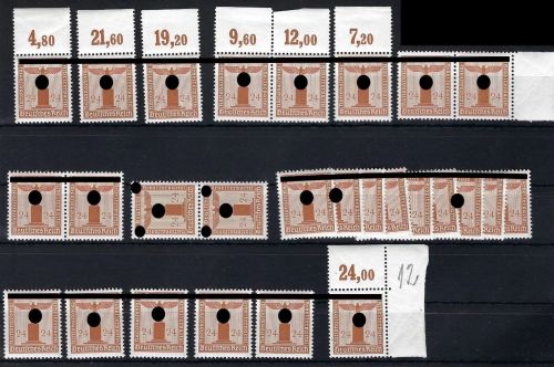 C) DR Dienstmarken, Mi 163 y (27) mit 7 Oberrändern, ME 10.850€ (CC