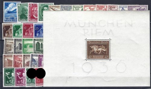 C) DR 1936 postfrische Zusammenstellung, ME 387€