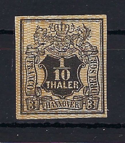 C) Hannover Mi 7 (*) ohne Gummi, vollrandig, ME 300€