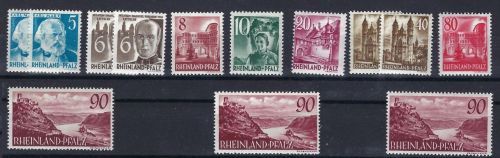 Fr. Zone Rheinland Pfalz kleine Zusammenstellung in postfrischer Erhaltung