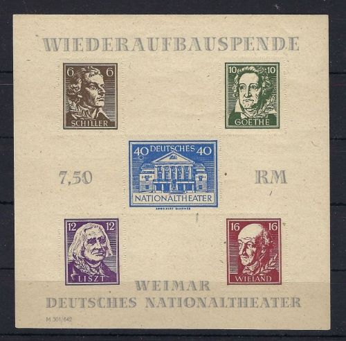 Thüringen Block 3 B **, Kringel unter der linke Wertangabe 40