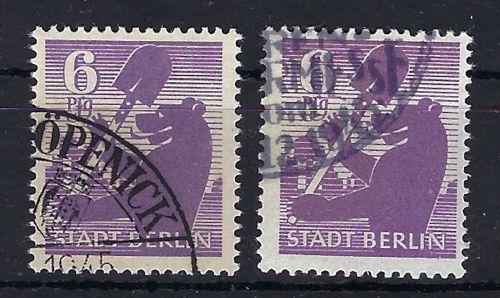 SBZ / B&B Mi 2 A wb zt °, 2 A wb x °, ME 340€, geprüft BPP