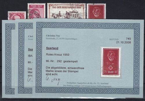 Saarland Mi 289-296 °, ME 390€, gepr. / Befunde Ney VP