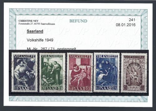 Saarland Mi 267-271 ° einwandfrei, ME 650€, KB Ney VP