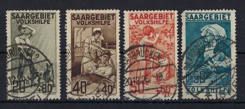 Saargebiet Mi 104-107 °, ME 130€, gepr. Ney VP, Mi 107 leichte Mängel
