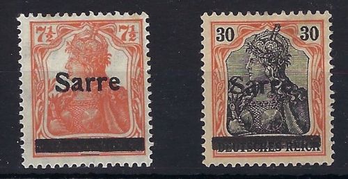 Saargebiet Mi 5 a II *, 10 x III *, je gepr. Braun BPP, ME 115€