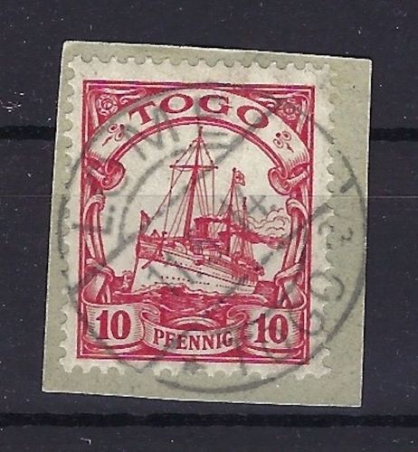 Togo Mi 22 mit WZ 1, auf Briefstück, ME 140€