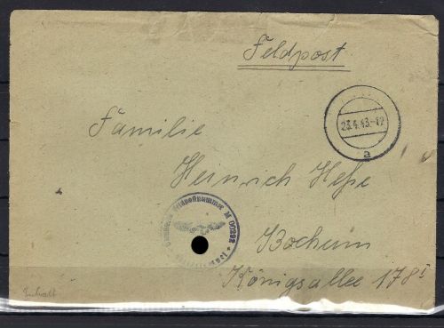 DR Marine-Feldpost 2. WK FP M 00292, Kreuzer Prinz Eugen