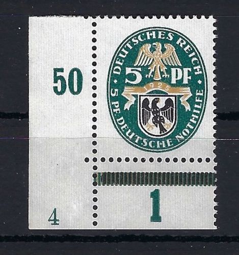 DR Mi 375 ** Eckrand UL mit Pl. Nr. 4