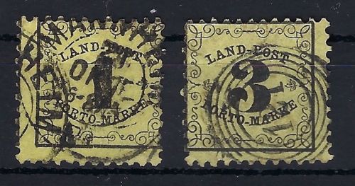 Baden Landpostmarken, Mi 1-2x °, ME 550€