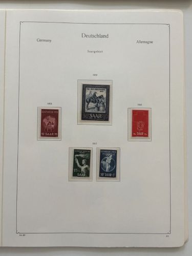 Saarland 1952-1959 ** komplett (ohne Dienst) auf KABE Vordruck