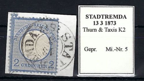 DR Mi 5Luxus Briefstück mit tuT K2 Stadtrema, gep. Krug BPP
