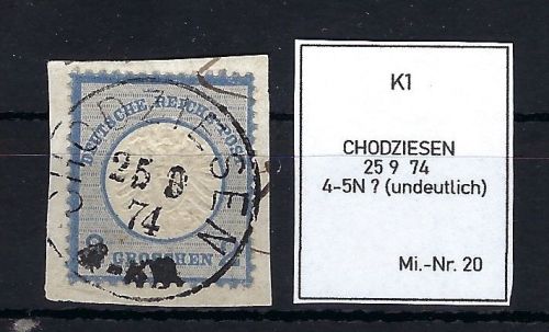 DR Mi 20 Luxus Briefstück mit besserem K1 Chodziesen