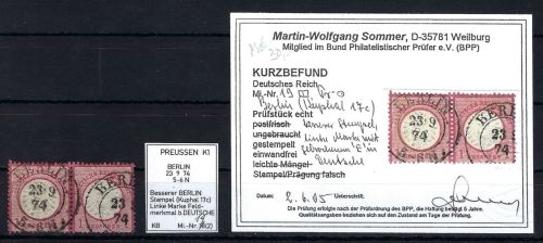 DR Mi 19 ° im seltenen Format L 14, Befund Sommer BPP
