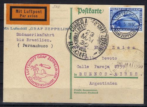 DR Mi 497 Südamerikafahrt 1930, via Reciife n. Rio de Janeiro