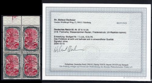 DR Mi 97 A Ib ° 4er-Block, einwandfrei, Befund Oechsner BPP