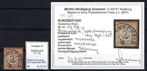 DR Mi 29° späte Verwendung im September 1875