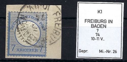 DR Mi 26 Luxus Briefstück gest. Freiburg in Baden