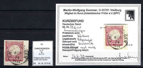 DR Mi 25 Luxus ∆, STÄRKERE PRÄGEAUSFALL SCHILDMITTE + RECHTS