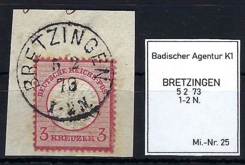 DR Mi 25 luxus Briefstück mit K1 Bretzingen